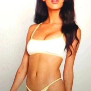 L SPACE PAMELA BIKINI TOP CREAM/LEMON DROP SIZE XL